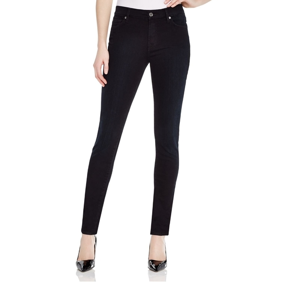 Seven for All Mankind Gwenevere Black Stretchy Skinny Jeans ankle length size 26 - Picture 1 of 9